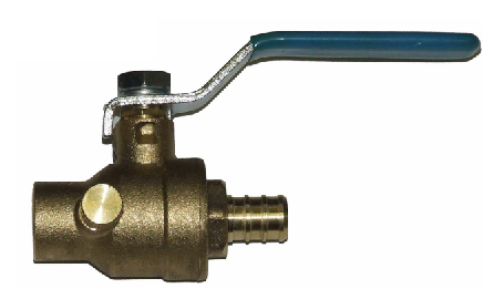 Pex x Sweat Ball Valve with Drainer